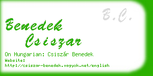 benedek csiszar business card
